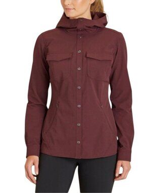 Duluth Trading Jacket Womens XL Flexpedition Regular Fit Hooded Rainwear Shacket